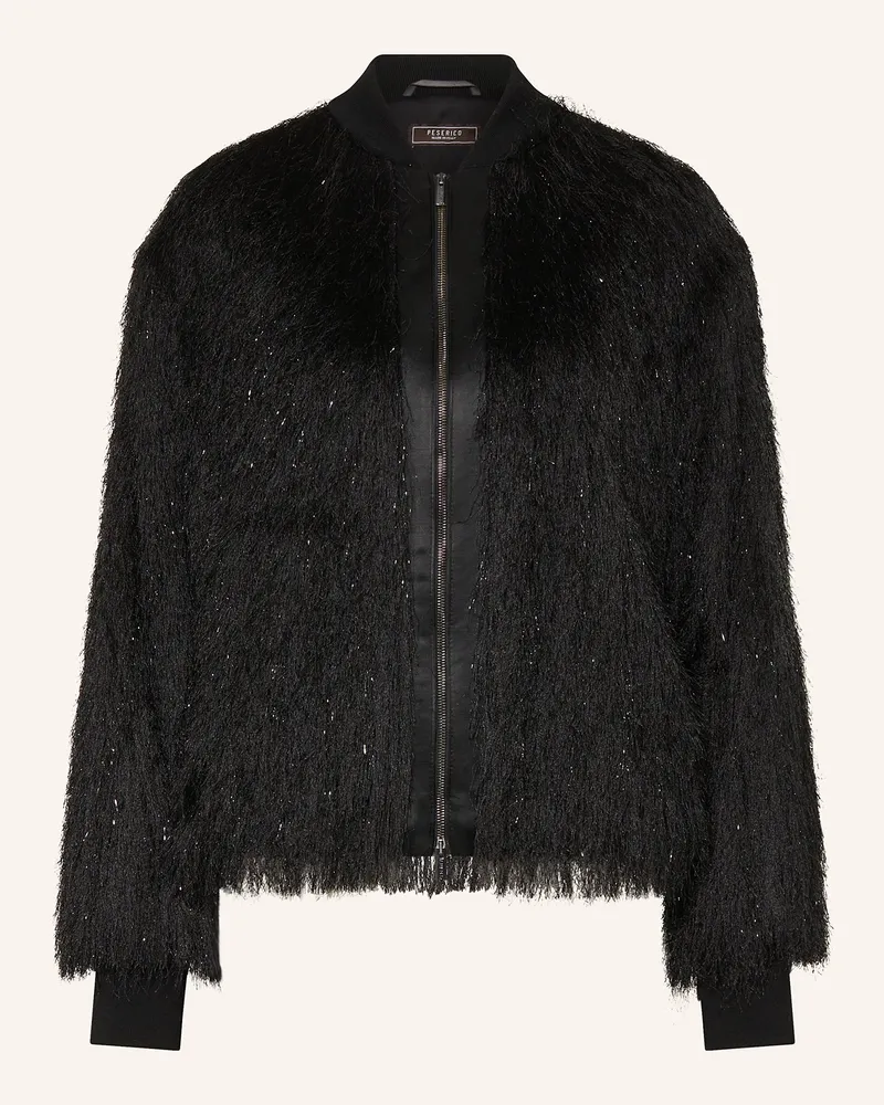 Peserico Blouson mit Glitzergarn Schwarz