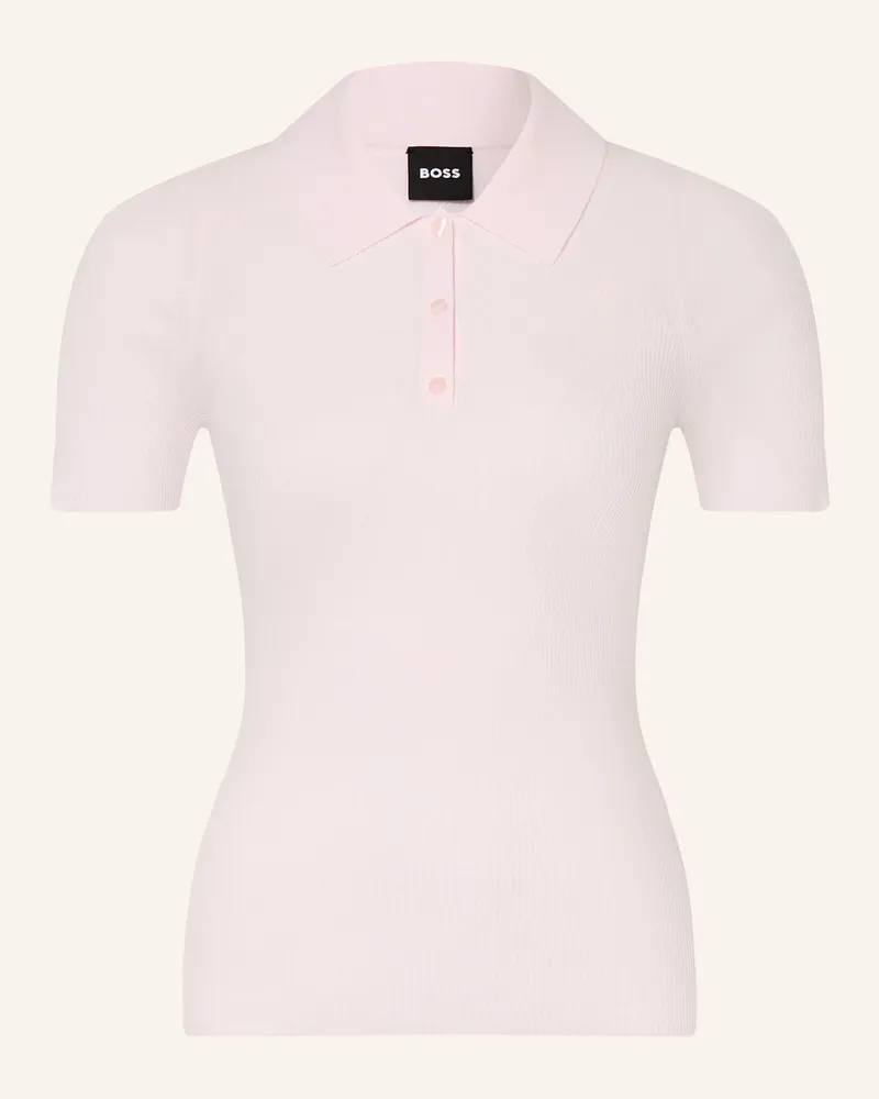 HUGO BOSS Strick-Poloshirt Feskus rosa Rosa