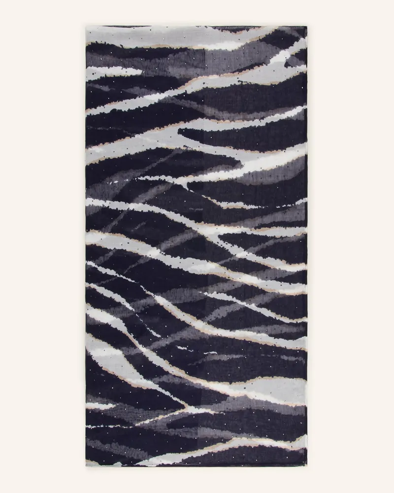 monari Schal mit Schmucksteinen Dunkelblau