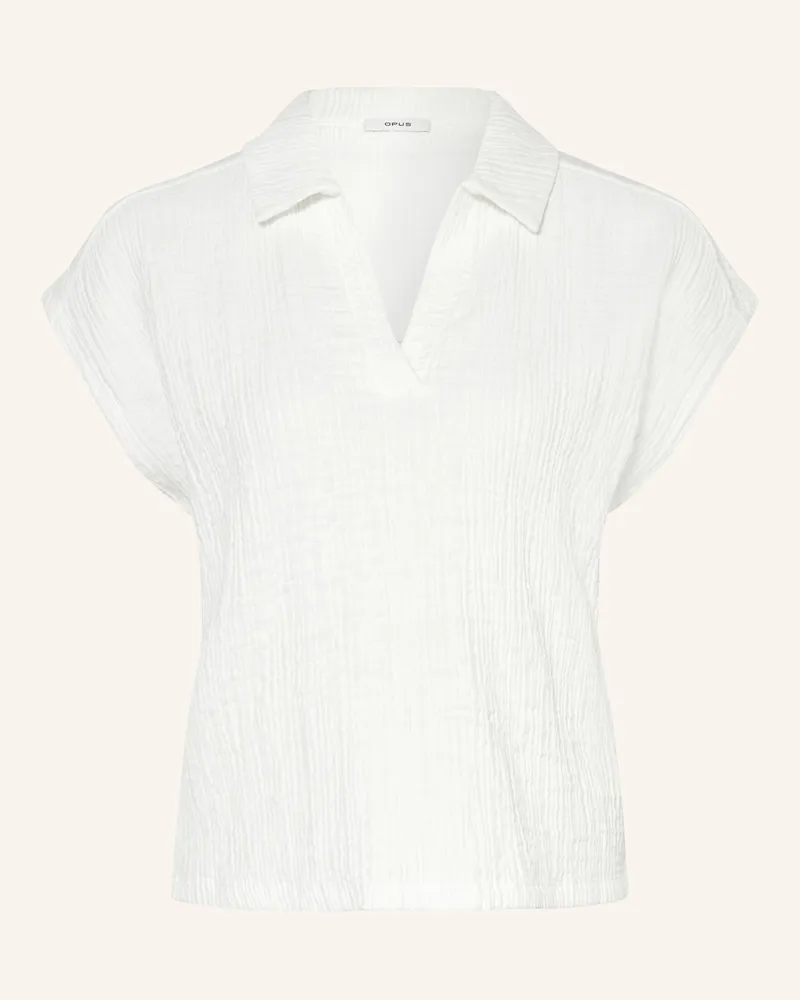OPUS Blusenshirt Santolini Im Materialmix weiss Weiss