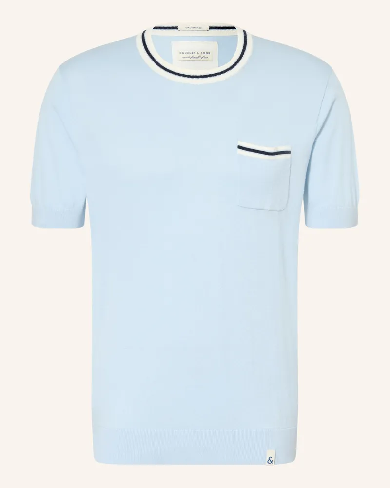 colours & sons Strickshirt blau Hellblau
