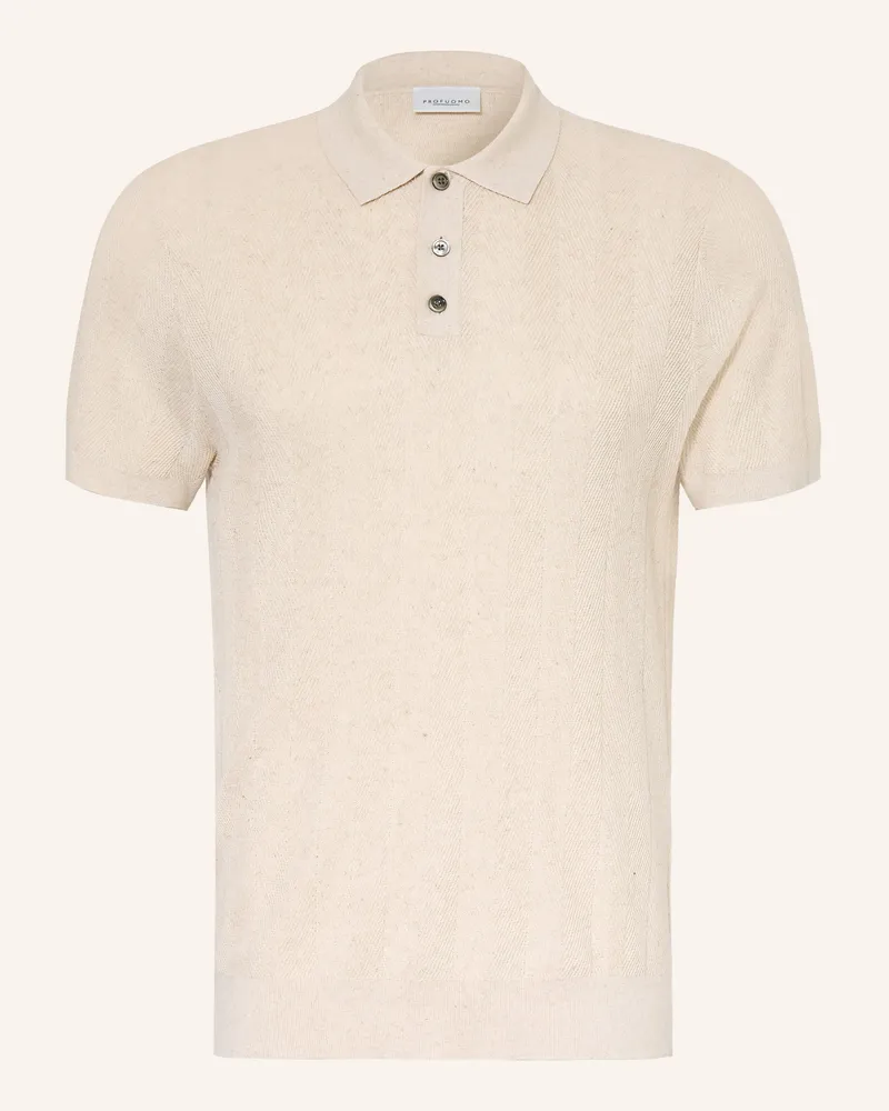 Profuomo Strick-Poloshirt beige Beige