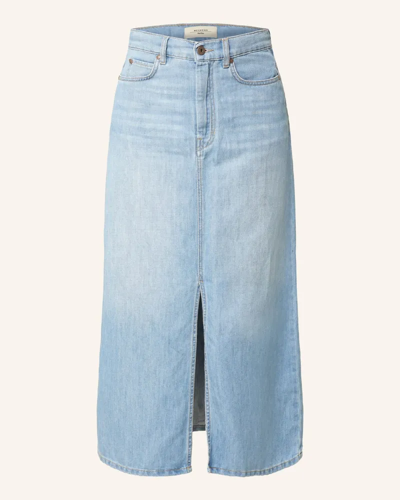 Max Mara Jeansrock GELADA mit Leinen Blau