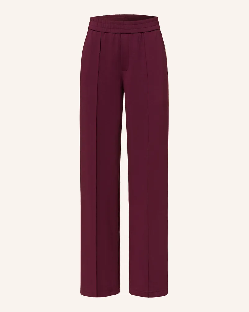 Oui  Sweatpants mit Galonstreifen Dunkelrot