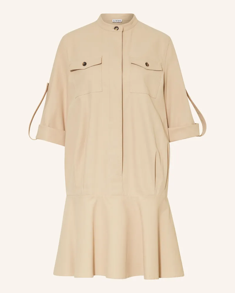 Loewe Kleid mit 3/4-Arm Beige