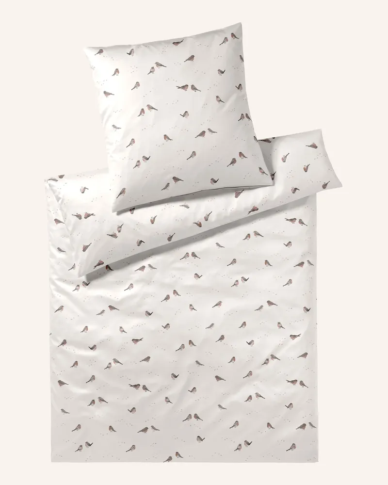 elegante Bettwäsche ROTKEHLCHEN Weiss