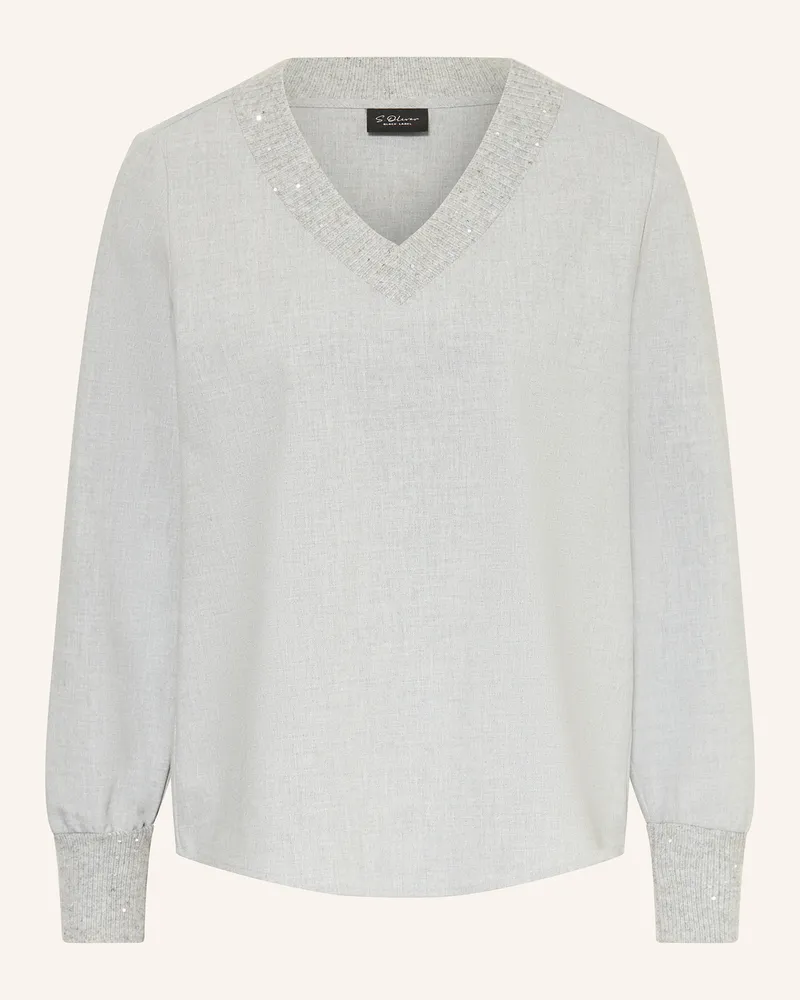 S.Oliver Blusenshirt Mit Pailletten grau Grau