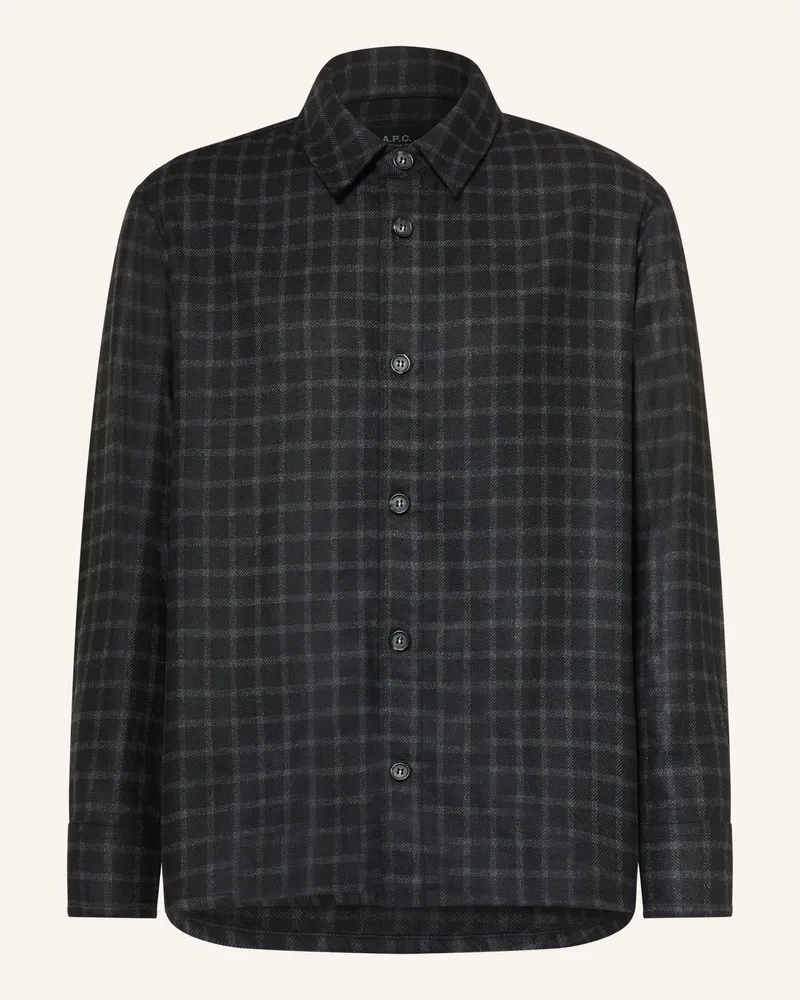 A.P.C. Flanellhemd Bobby Comfort Fit schwarz Schwarz