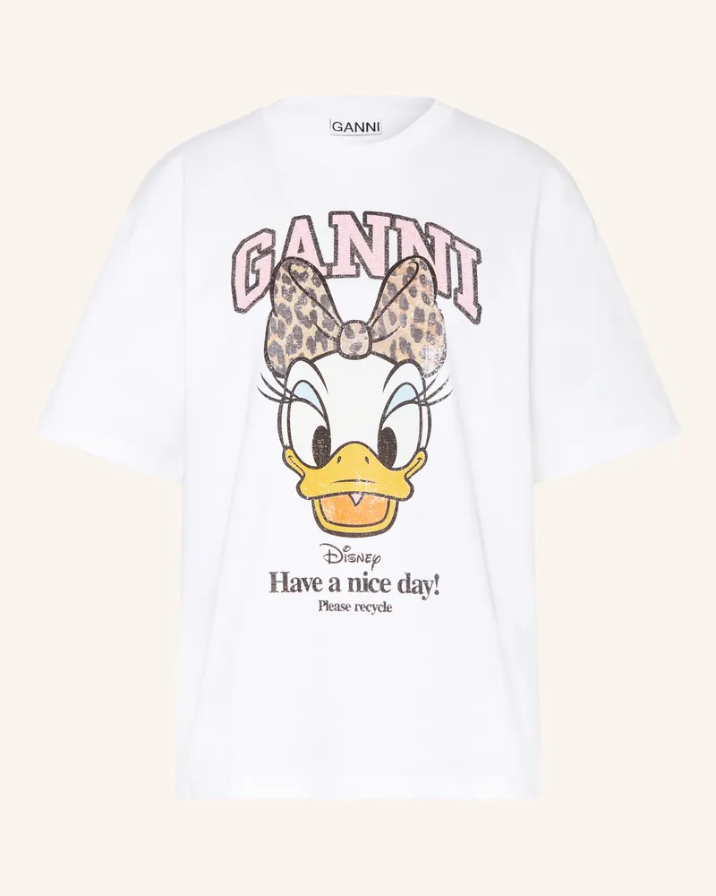 Ganni T-Shirt weiss Weiss