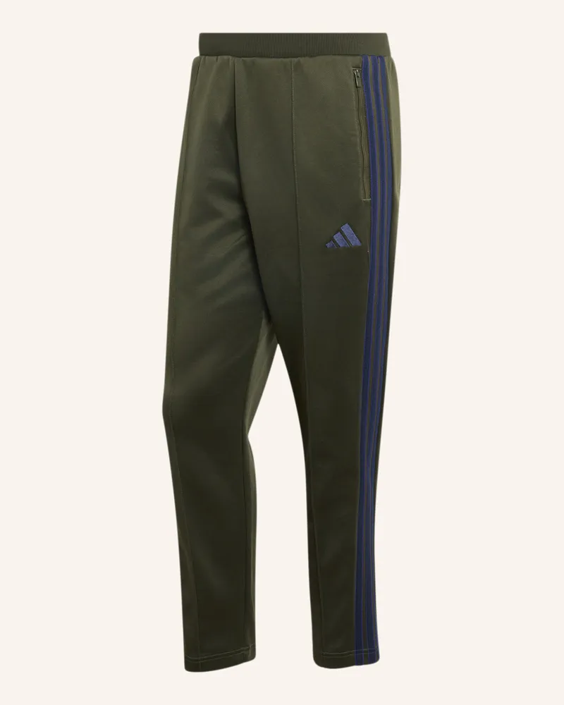 adidas Stadium Trainingshose, Pikee, Regulär Geschnitten, Offener Saum gruen Schwarz
