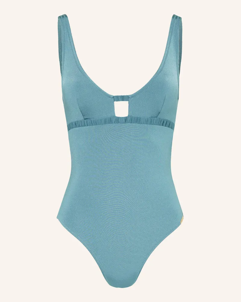 watercult Badeanzug Shimmering Solids blau Blaugrau