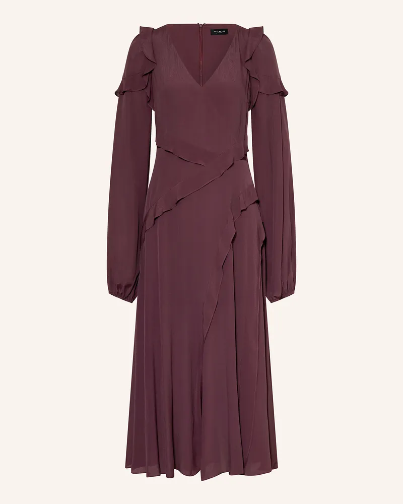 Ted Baker Kleid TRUEA mit Volants Dunkelrot