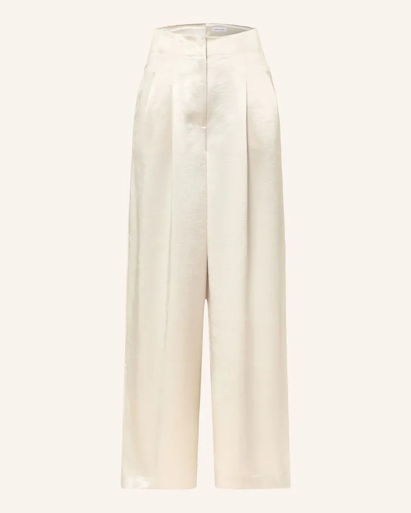 Mrs & HUGS Marlenehose Aus Satin beige Creme