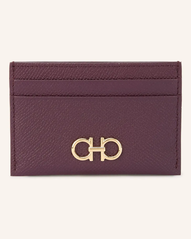 Ferragamo Kartenetui The Gancini lila Dunkelrot