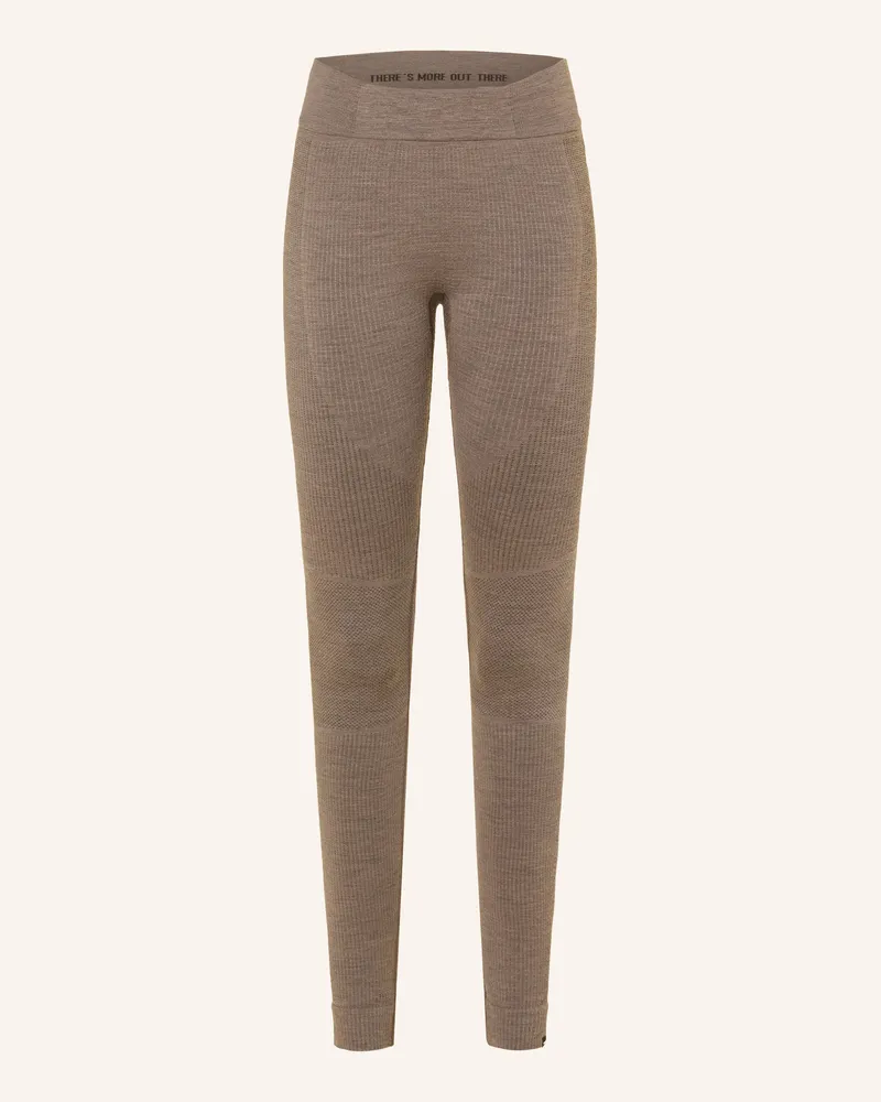 Odlo Funktionswäsche-Hose Seamless Performance Wool Mit Merinowolle braun Taupe