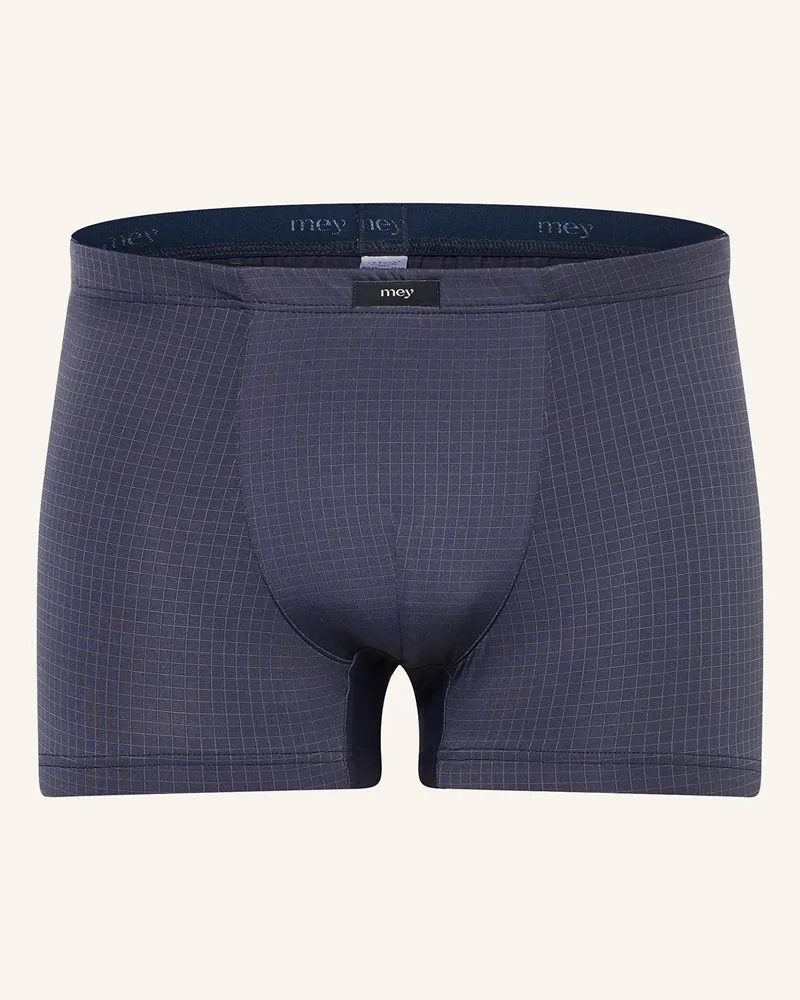 Mey Boxershorts Serie Blue Check blau Blaugrau