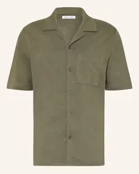 Samsøe & Samsøe Strick-Resorthemd SAMARTIN Slim Fit mit Leinen Gruen