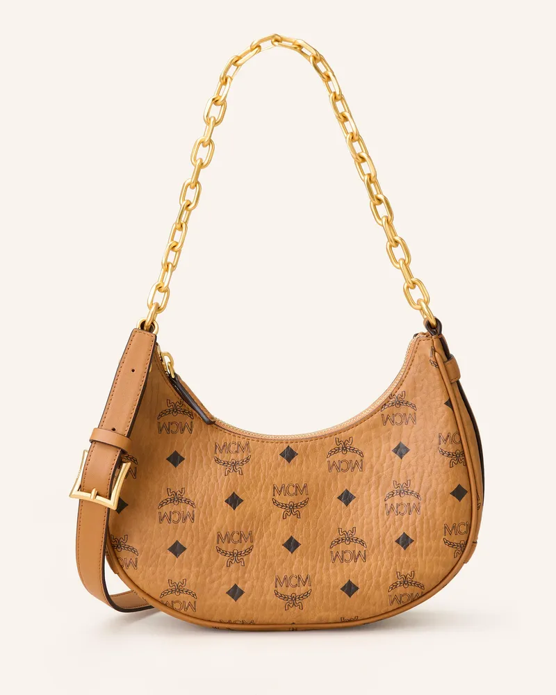 MCM Beuteltasche Aren Small braun Cognac