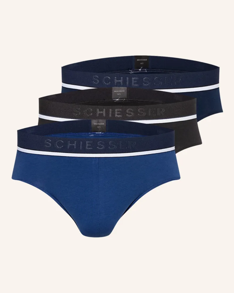 Schiesser 3er-Pack Slips 95/5 schwarz Schwarz