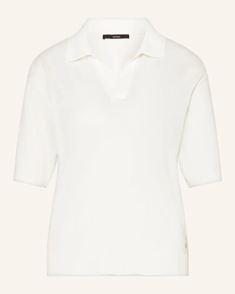 windsor. Strick-Poloshirt weiss Weiss