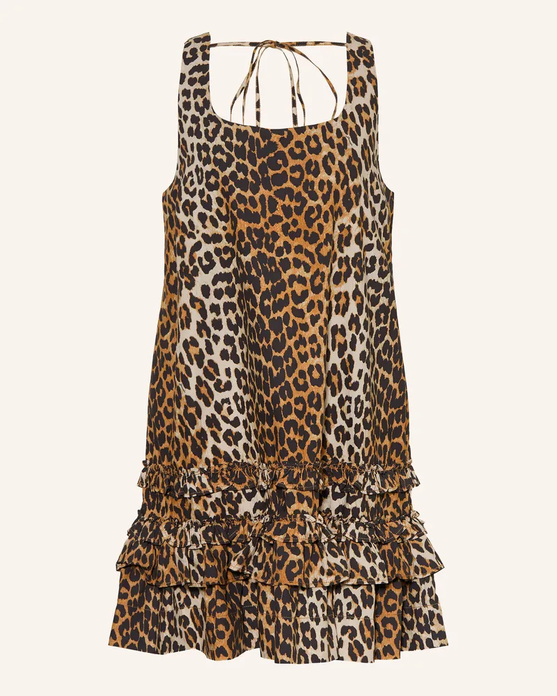Ganni Kleid Mit Rüschen braun Braun