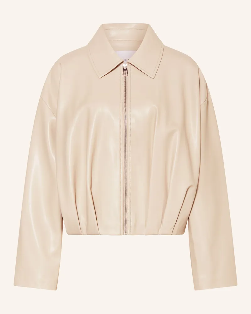 Mrs & HUGS Blouson in Lederoptik Creme