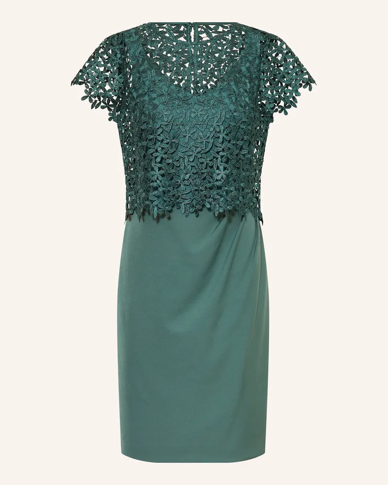 Vera Mont Set: Cocktailkleid mit Blusenshirt aus Spitze Dunkelgrün