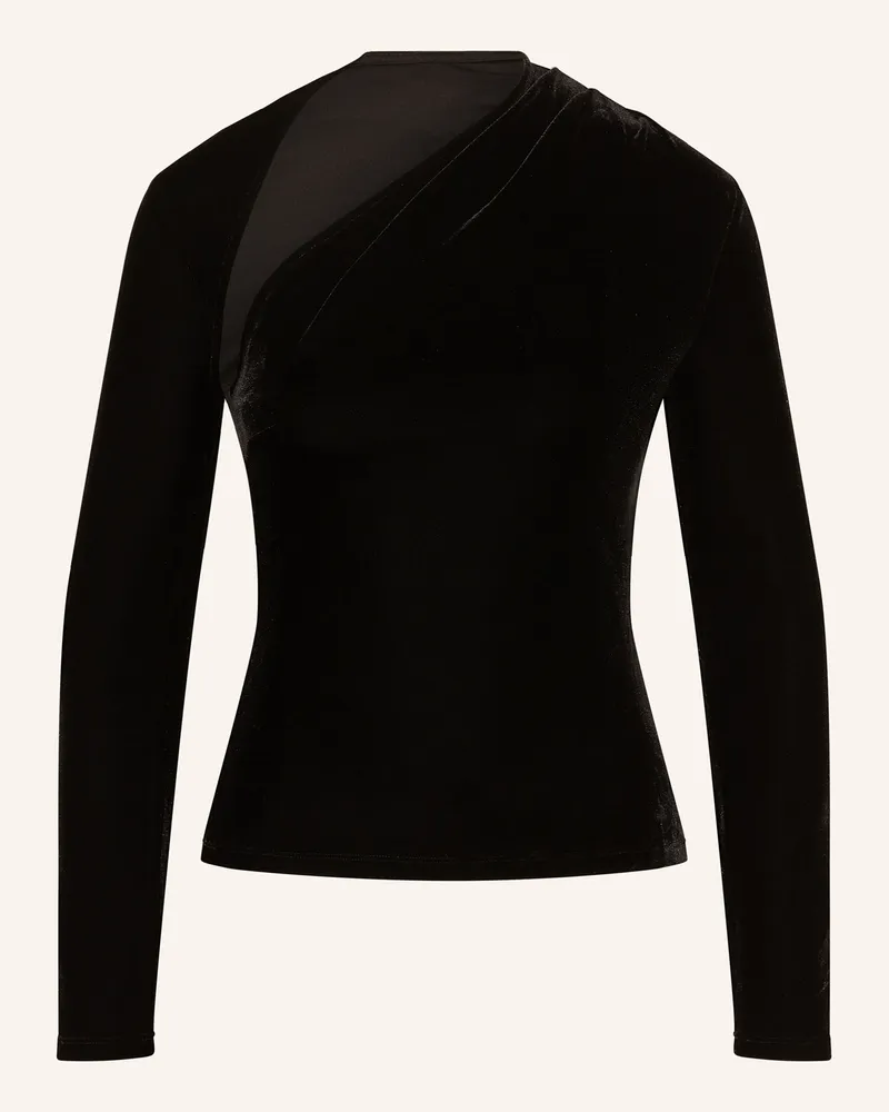 Reiss Longsleeve KASSIA aus Nicki mit Cut-outs Schwarz