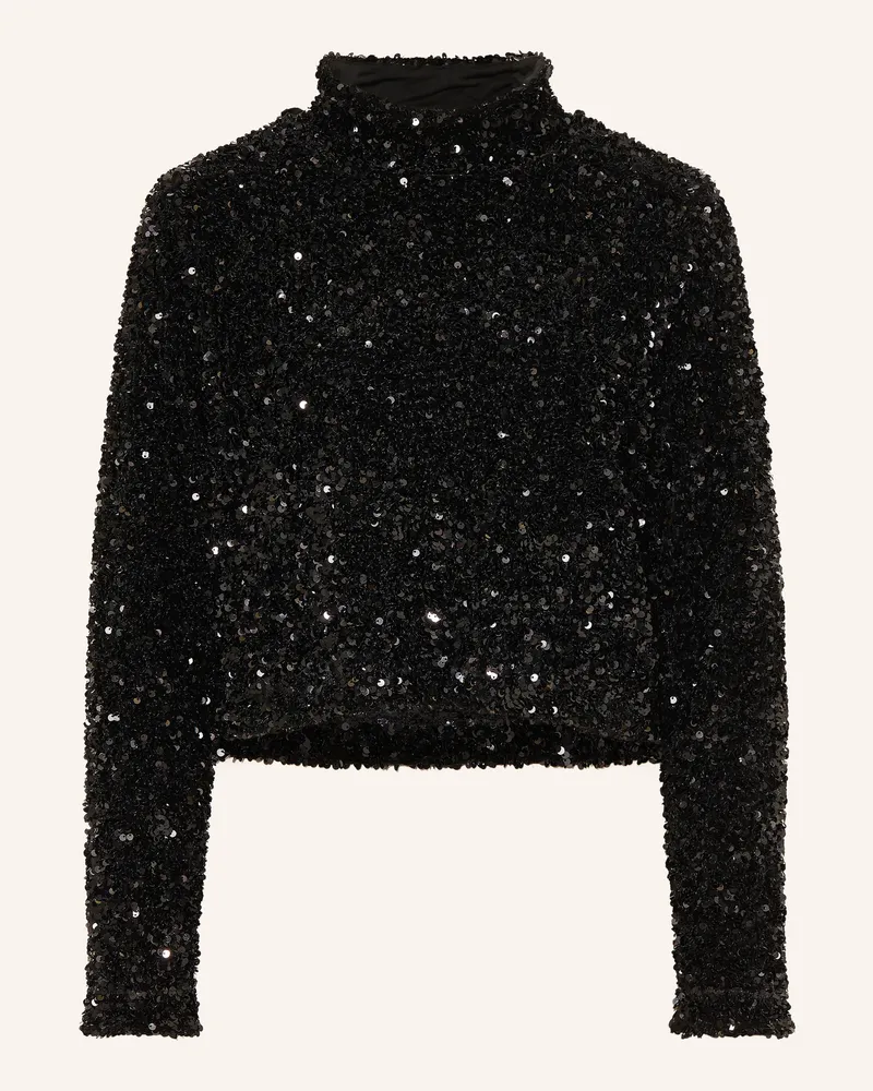 Rich&Royal Rollkragenshirt Mit Pailletten schwarz Schwarz