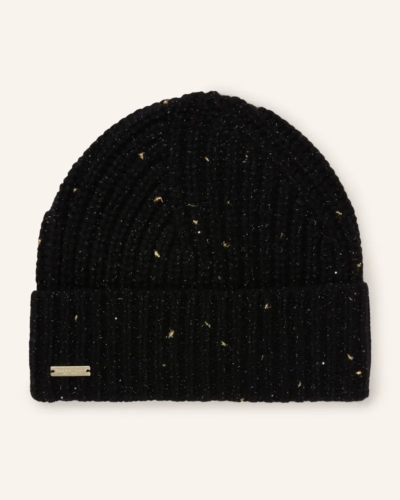 Seeberger Mütze Mit Cashmere Und Glitzergarn schwarz Schwarz