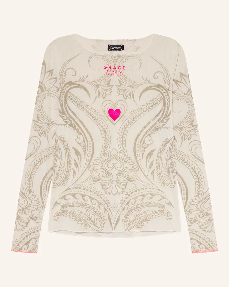 Grace Longsleeve aus Mesh Creme