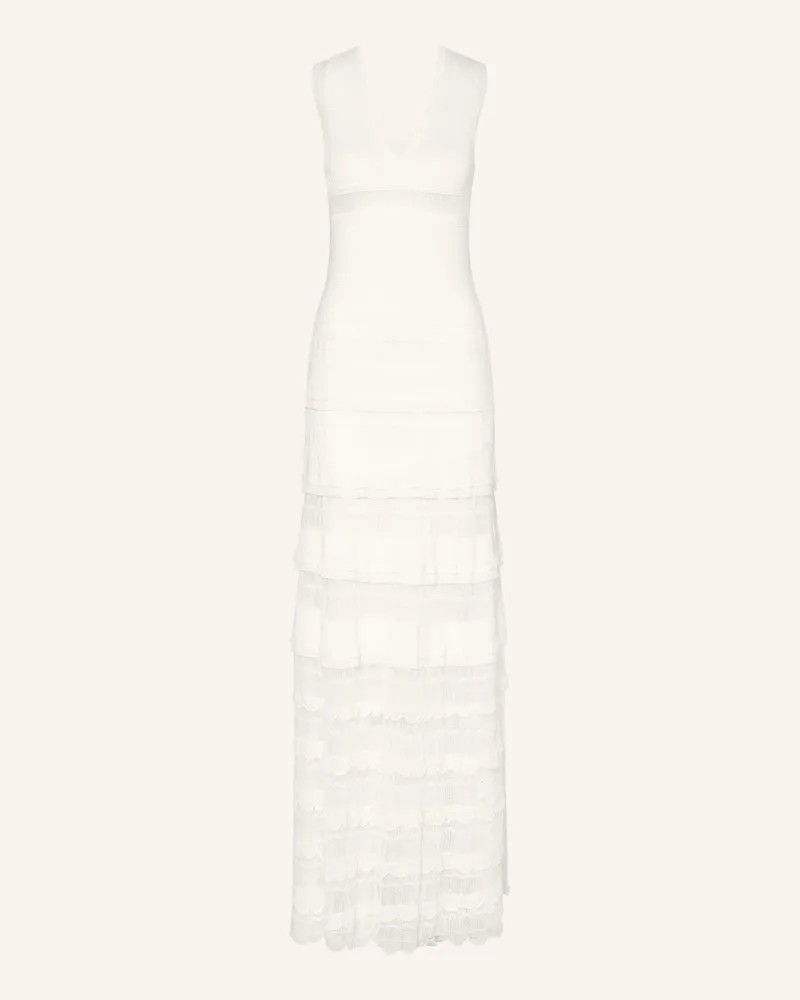 Sandro Strickkleid Mit Rüschen Und Spitze weiss Weiss