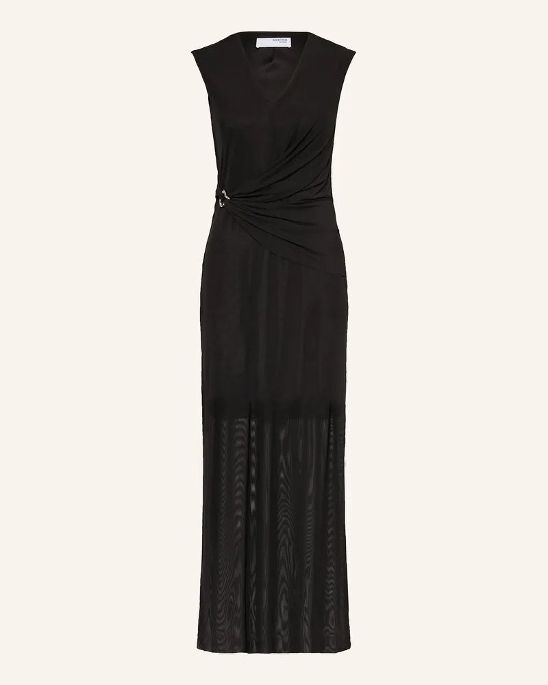 Selected Mesh-Kleid Schwarz