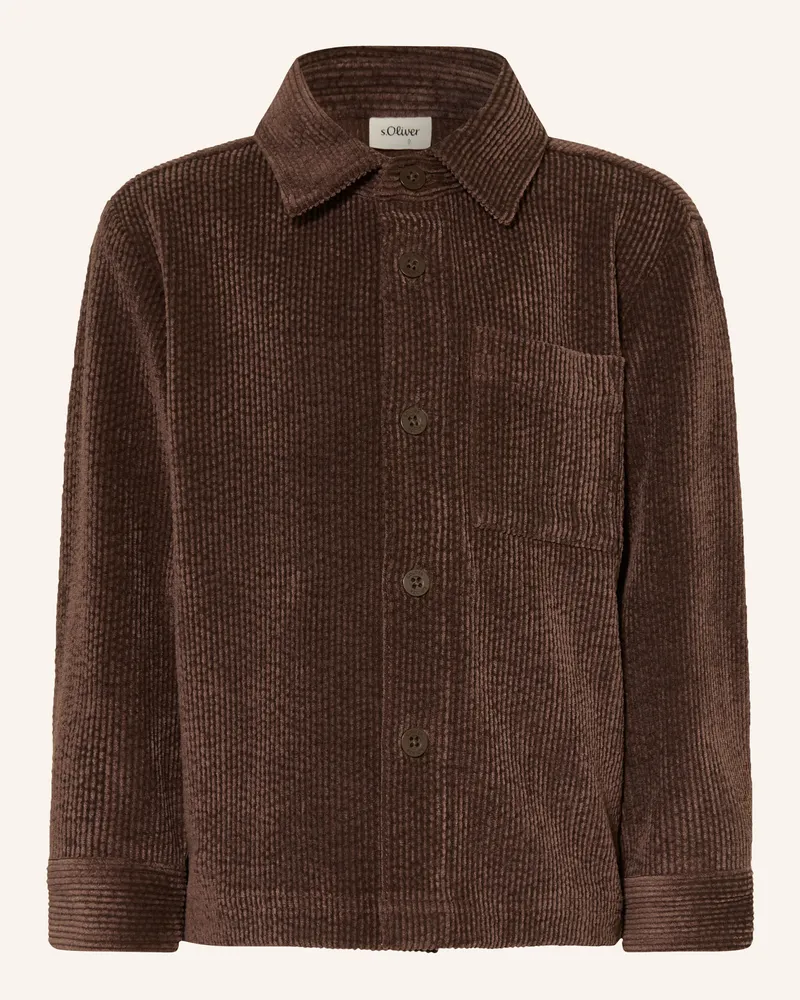 S.Oliver Cord-Overshirt braun Dunkelbraun