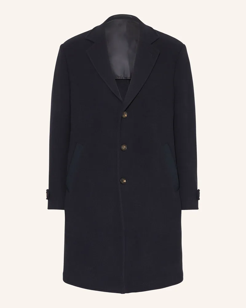 Eleventy Wollmantel blau Dunkelblau