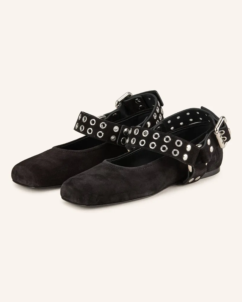 Alaïa Mary-Jane-Ballerinas mit Nieten Schwarz