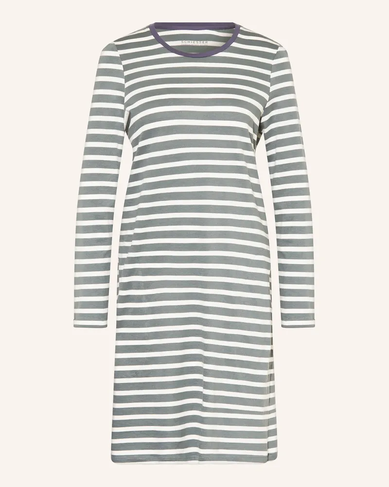 Schiesser Nachthemd CASUAL ESSENTIALS Dunkelgrün