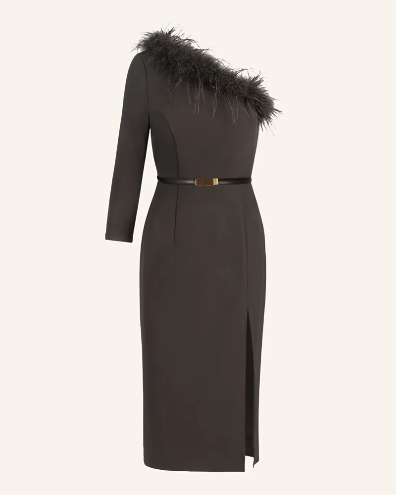 Apart One-Shoulder-Kleid Schwarz