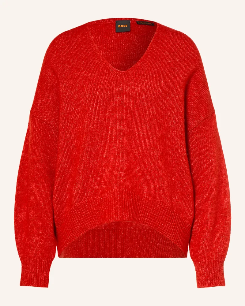 HUGO BOSS Pullover Mit Alpaka rot Rot
