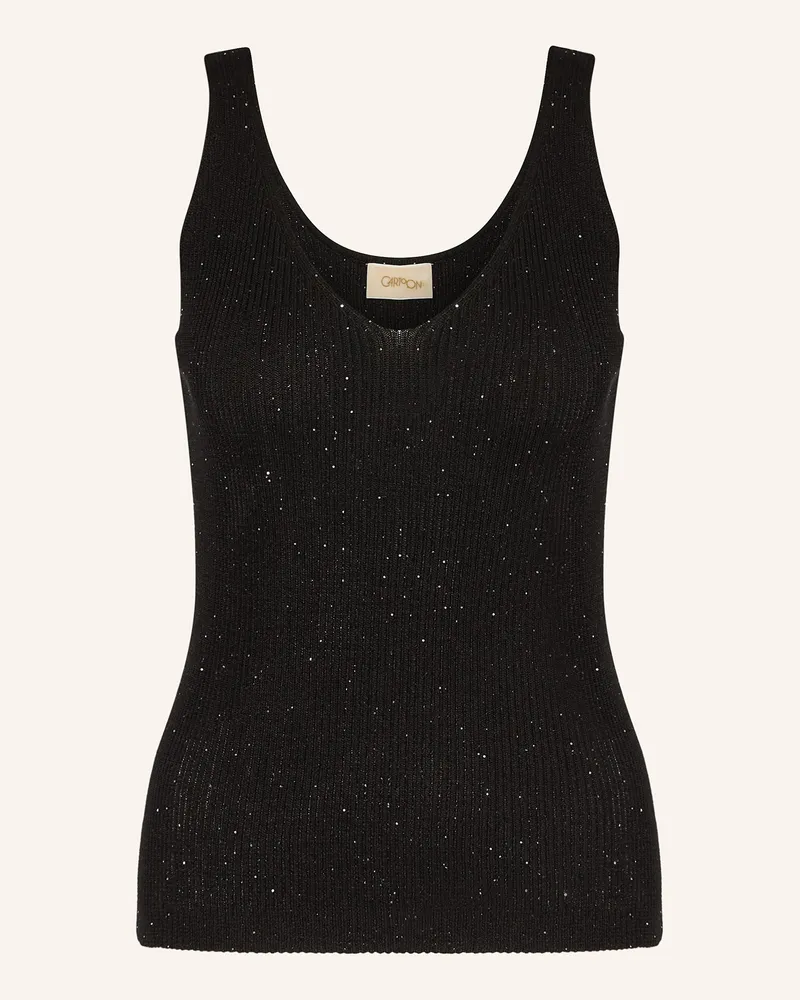 Cartoon Stricktop mit Pailletten Schwarz