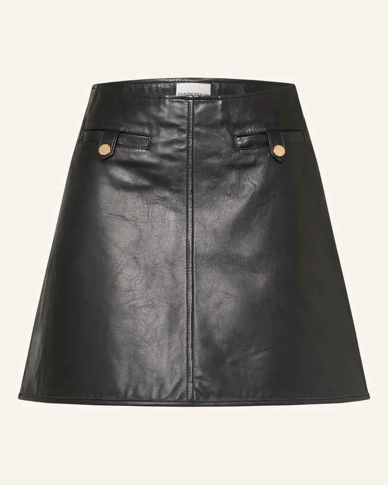 Claudie Pierlot Lederrock schwarz Schwarz