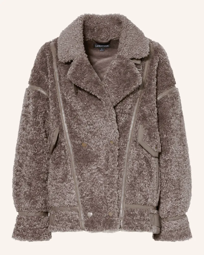 LAMARQUE Kunstfell-Jacke Badu braun Taupe