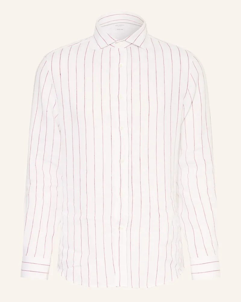 Brunello Cucinelli Leinenhemd Regular Fit weiss Weiss