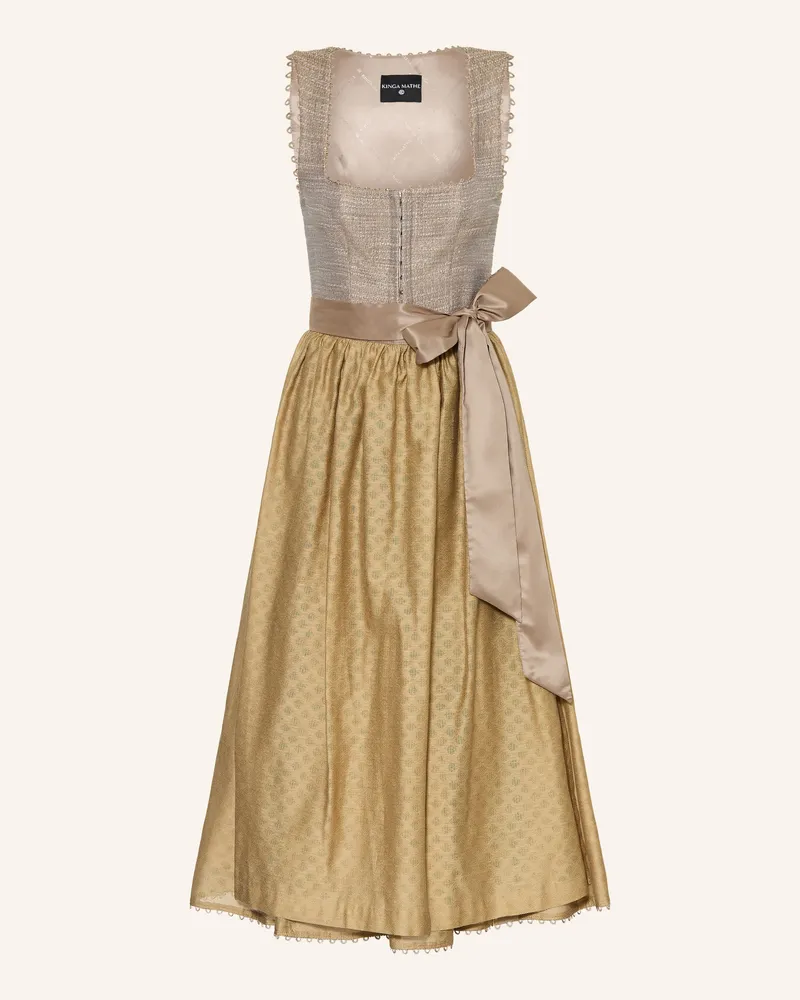 KINGA MATHE Bouclé-Dirndl Vincenza beige Hellbraun