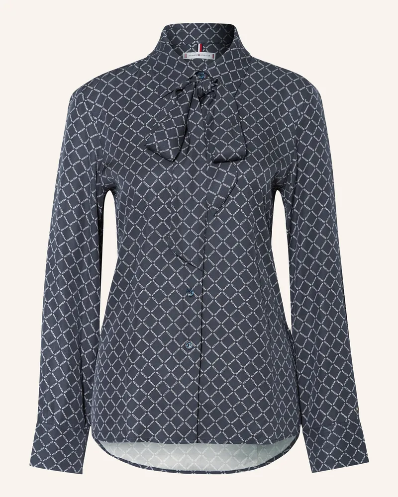 Tommy Hilfiger Hemdbluse DIAMOND mit Schluppe Grau