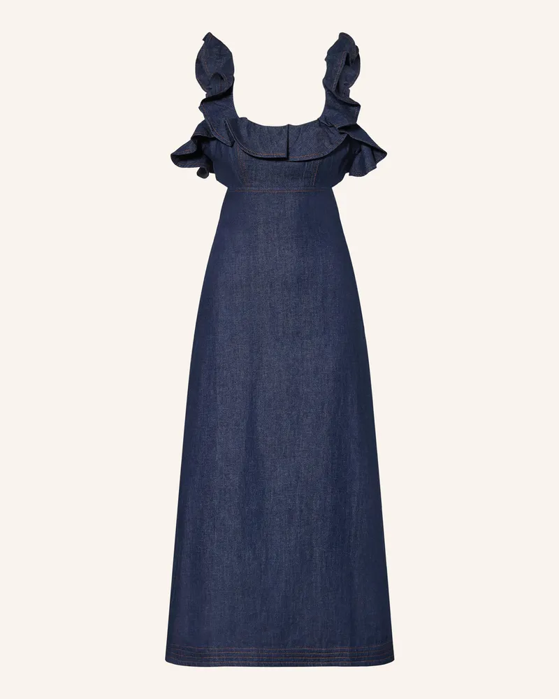 Zimmermann Cocktailkleid Aster Mit Volants blau Dunkelblau
