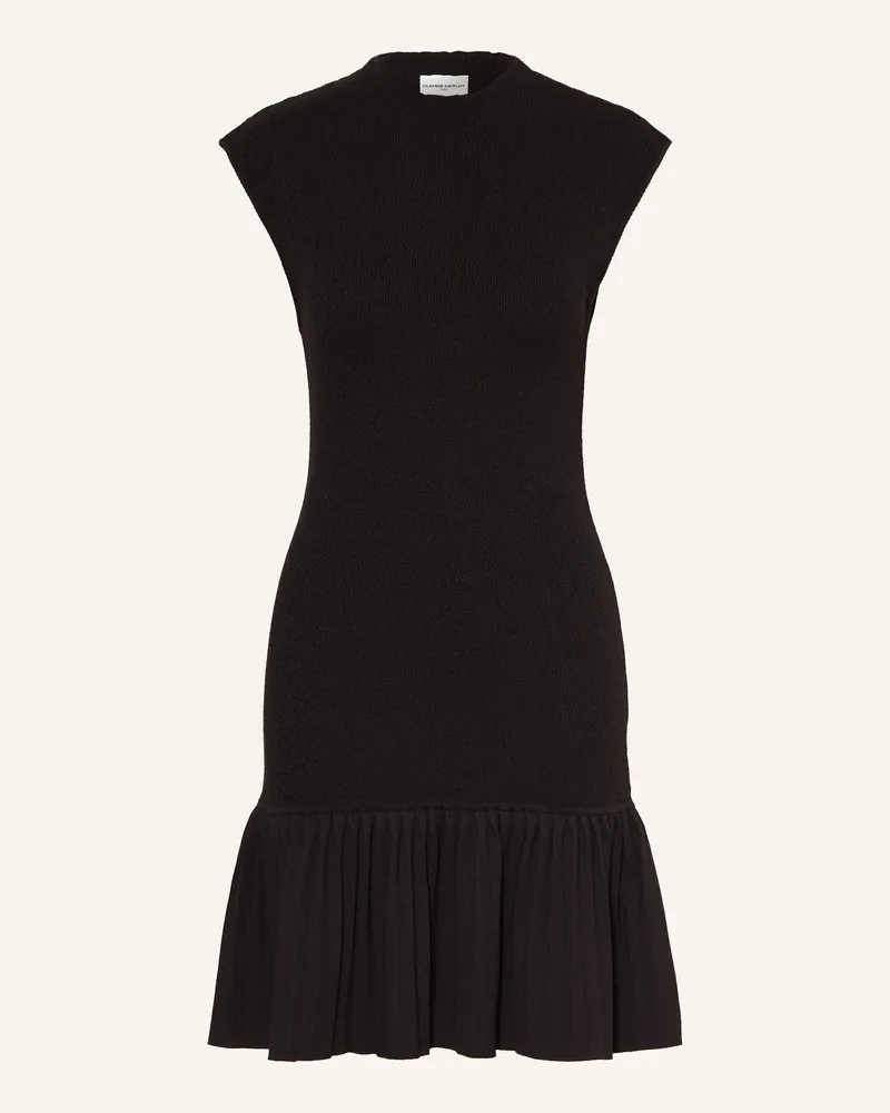 Claudie Pierlot Strickkleid mit Plissees Schwarz