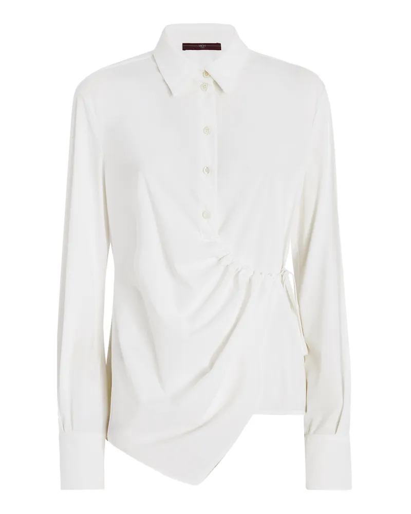 HIGH Lawn - Weiße Bluse Aus Sensitive® Mit Raffung﻿ weiss Weissgold