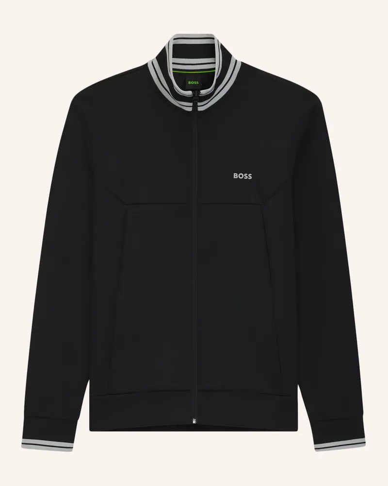 HUGO BOSS Sweatshirt FZ ZONE Regular Fit Schwarz