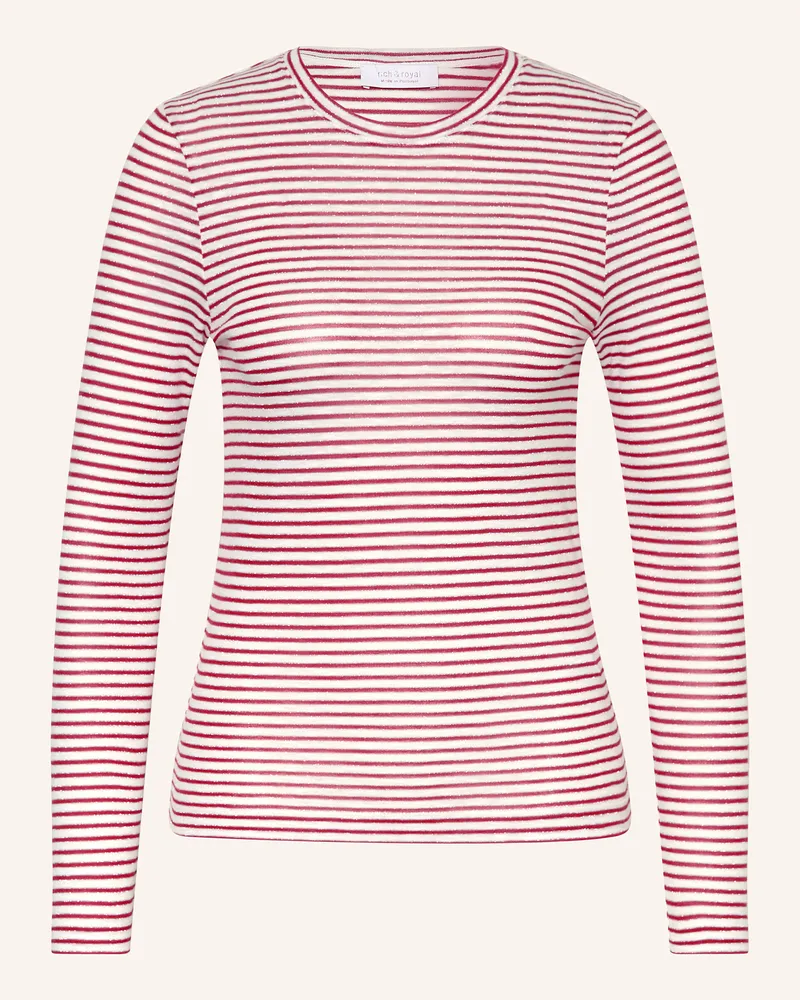 Rich&Royal Longsleeve Mit Glitzergarn rot Weiss